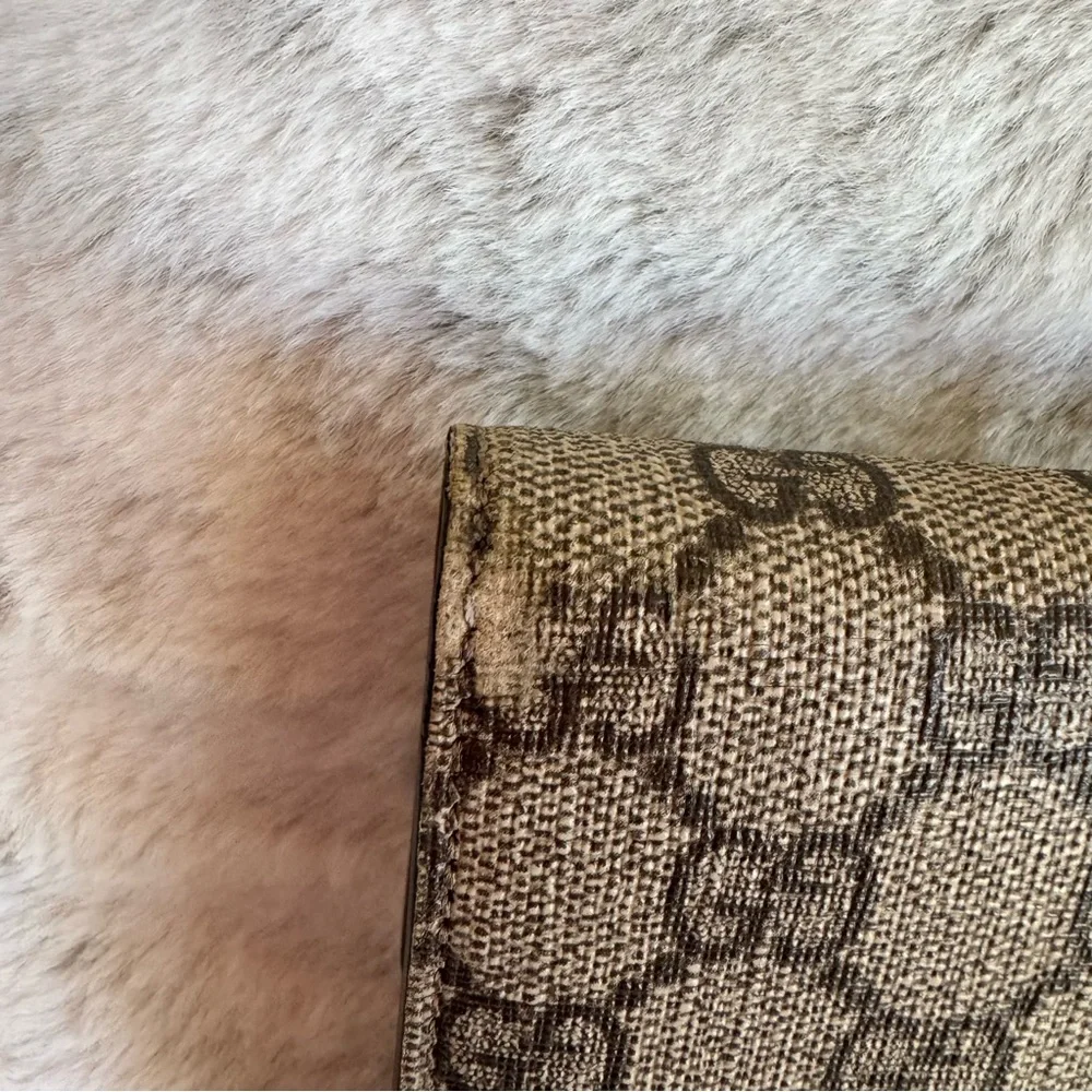 Gucci Beige Monogram Crossbody with Red and Green Cherry Accent P0264